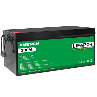 Visench Zonne-energie 12V 280Ah Oplaadbare Lithium Iron Phosphate Batterij 12.8V 280Ah Lifepo4 Batterijen