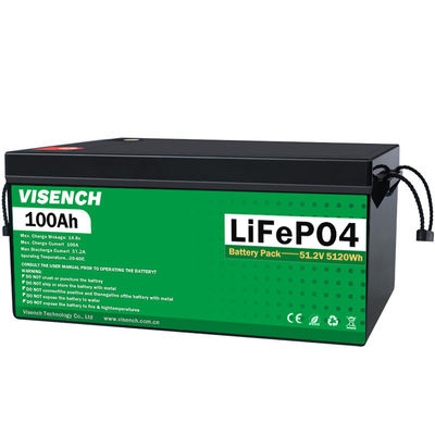 Visench oplaadbare lithium-ionbatterijen 51.2V 100Ah 24 Volt Custom LiFePO4 batterijpakket