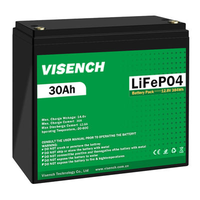 Visench 12V 30Ah Lithium Ion Iron Phosphate Battery Oplaadbare 12.8V Lifepo4 Battery Pack