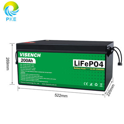 Visench Direct fabriek 12V 24V 100Ah 120Ah 200Ah Diep 6000 cycli Zonne-energie Lifepo4 energieopslagbatterij