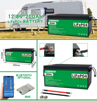 Visench Direct fabriek 12V 24V 100Ah 120Ah 200Ah Diep 6000 Cycles batterij zonne-Li-Ion energieopslagbatterij