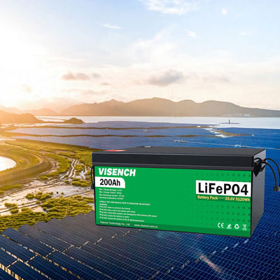 Visench Direct fabriek Lithium 12V 24V 100Ah 120Ah 200Ah Diep 6000 cycli met BMS voor zonnebatterij 12v 100ah