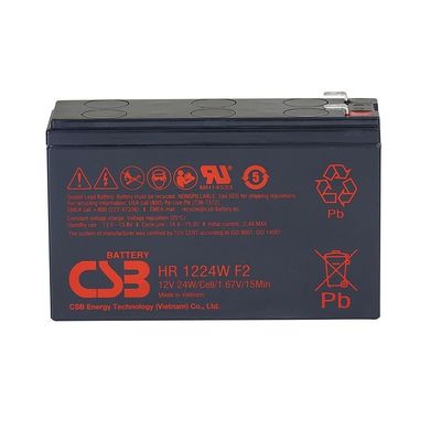 CSB-batterij HR1224W 12V 24W 6Ah Hoogwaardige herlaadbare onderhoudsvrije loodzuurbatterij 12V 6Ah