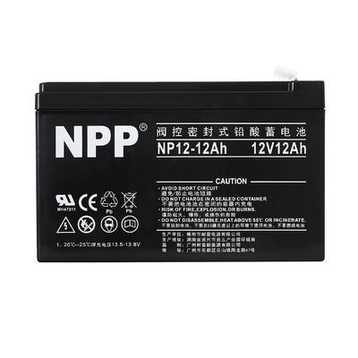 NPP NP12-12Ah Beste energieopslag Onderhoudsvrij Oplaadbare verzegelde loodzuur 12V 12Ah batterij