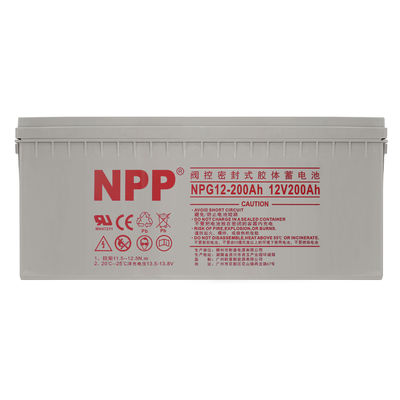 NPP NPG12-200Ah oplaadbare gel diepe cyclus 12V 200Ah gelbatterij met knop-stijl terminals