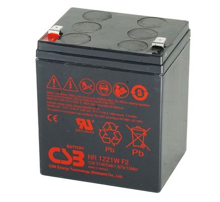 CSB Battery HR1221W 12V 21W High Performance Rechargeable Lead-Acid Dry Batteries for Electric Power